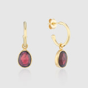 Manhattan Gold and Garnet Interchangeable Gemstone Drop Earrings