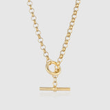 Fernshaw 18ct Gold Vermeil T-Bar Belcher Link Necklace