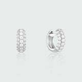 Silver Pave Cubic Zirconia Hoop Earrings | Auree Jewellery