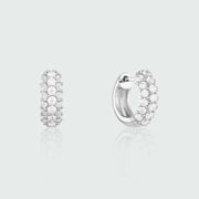 Silver Pave Cubic Zirconia Hoop Earrings | Auree Jewellery