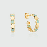 Ortigia Amazonite and Gold Vermeil Disc Hoop Earrings