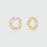 Auree x @theeditbutton Gold Full Cubic Zirconia Circle Drops