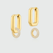 Auree x @theeditbutton Gold Interchangeable Hoop & Full CZ Circle Drop Earrings