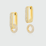 Auree x @theeditbutton Gold CZ Interchangeable Hoop & CZ Circle Drop Earrings