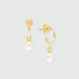 Mini Manhattan Pearl & Gold Vermeil Interchangeable Hoop Earrings