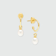 Mini Manhattan Pearl & Gold Vermeil Interchangeable Hoop Earrings