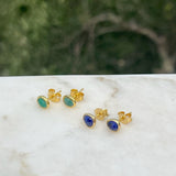 Earrings - Hampton Emerald & Gold Vermeil Gemstone Stud Earrings