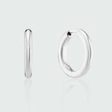 Fernshaw Large Silver Huggie Hoop Earrings