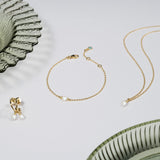 Mini Manhattan Freshwater Pearl and 18ct Gold Vermeil Bracelet