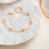 Antibes Citrine and Gold Vermeil Station Bracelet