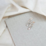 Cubic Zirconia Drops Earrings | Silver Hoops | Auree