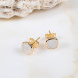 Brooklyn Gold Vermeil Moonstone Cushion Stud Earrings