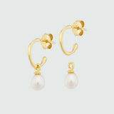 Mini Manhattan Gold Hoop and Interchangeable Drop Earrings