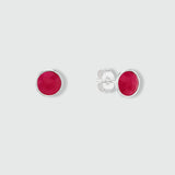 Savanne Sterling Silver & Fuchsia Pink Chalcedony Stud Earrings