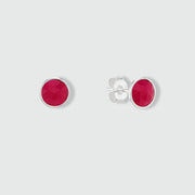 Savanne Sterling Silver & Fuchsia Pink Chalcedony Stud Earrings