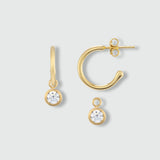 Manhattan Gold & Verona Cubic Zirconia Interchangeable Gemstone Drop Earrings