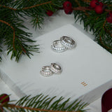 Silver and Pave Zirconia Hoop Earrings | Auree Jewellery