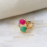 Gemstone Stacking Ring | Gold Vermeil Ring | Auree Jewellery