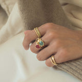 Gemstone Stacking Ring | Gold Vermeil Ring | Auree Jewellery