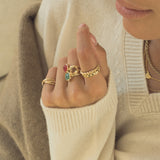 Brooklyn Triple Gemstone Gold Vermeil Ring
