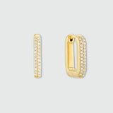 Auree x @theeditbutton Gold & Cubic Zirconia Rectangular Hoops
