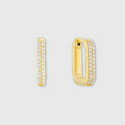 Auree x @theeditbutton Gold & Cubic Zirconia Rectangular Hoops