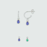 Mini Manhattan Silver Interchangeable Gemstone Hoop Earrings