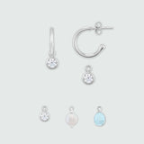 Manhattan Silver Hoop Earrings with Interchangeable Drops