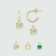 Manhattan Gold Hoop Earrings with Interchangeable California Drop