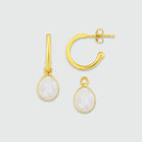 Manhattan Gold & Moonstone Interchangeable Gemstone Earrings