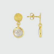 Salina Moonstone and Gold Vermeil Disc Earrings