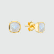 Brooklyn Gold Vermeil Moonstone Cushion Stud Earrings