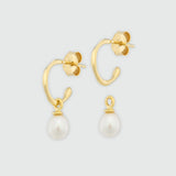 Mini Manhattan Pearl & Gold Vermeil Interchangeable Hoop Earrings