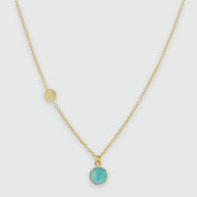 Salina Amazonite and Gold Vermeil Disc Necklace