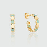 Ortigia Amazonite and Gold Vermeil Disc Hoop Earrings