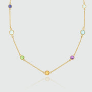 Antibes Multi Gemstone and Gold Vermeil Station Necklace
