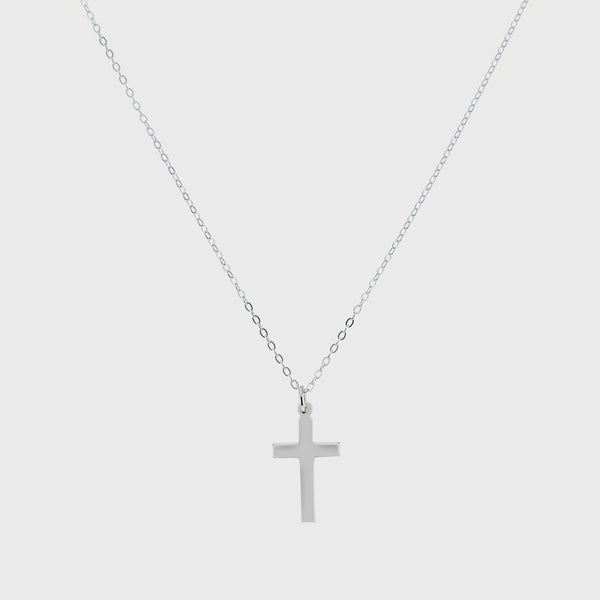 Arundel Sterling Silver Cross Pendant Necklace-Auree Jewellery