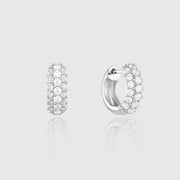 Auree x @theeditbutton Mini Chunky Silver and Cubic Zirconia Hoops