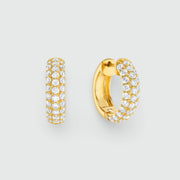Auree x @theeditbutton Large Gold and Cubic Zirconia Round Hoops