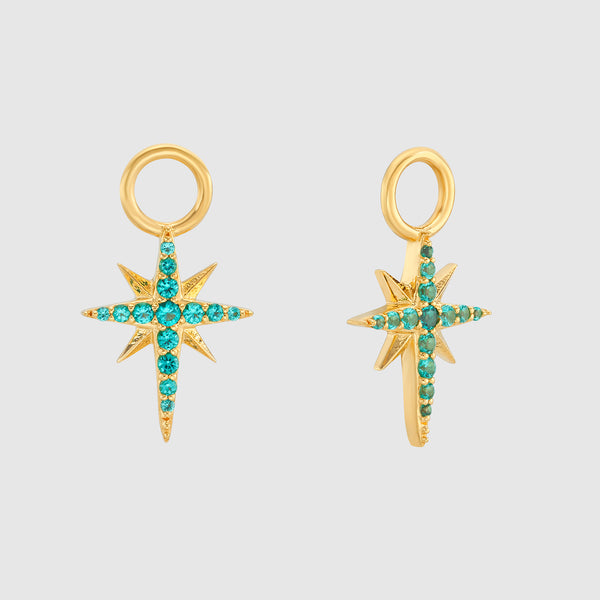 Auree x @theeditbutton Gold and Green Cubic Zirconia Star Drops