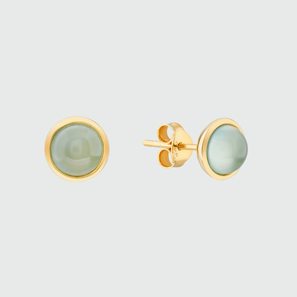 Aurora Aqua Chalcedony & Gold Vermeil Stud Earrings-Auree Jewellery