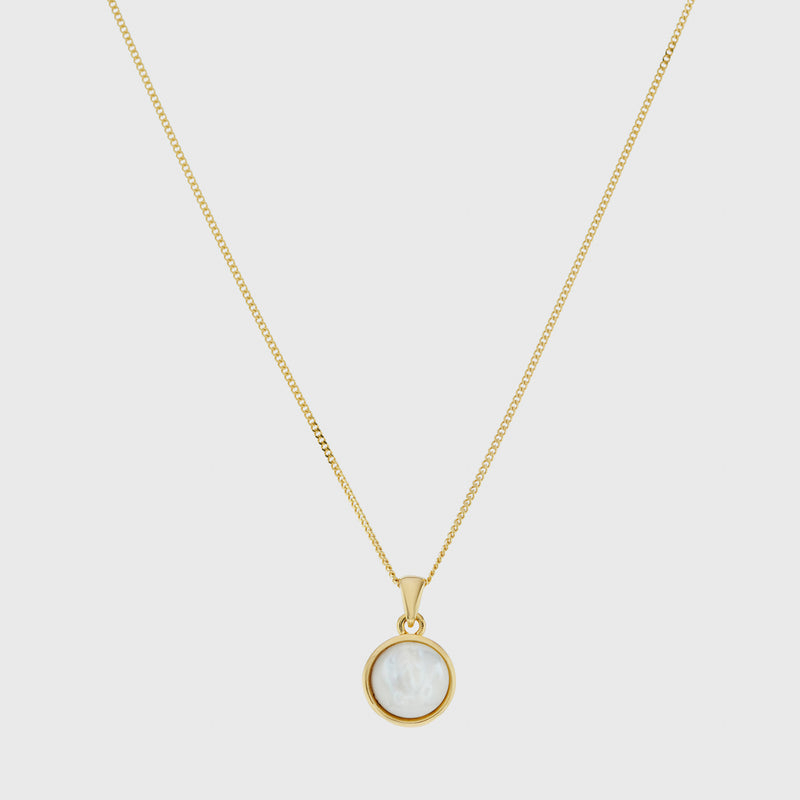 Aurora Mother of Pearl & Gold Vermeil Necklace-Auree Jewellery