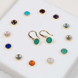 Barcelona Gold Vermeil Birthstone Hook Earrings-Auree Jewellery