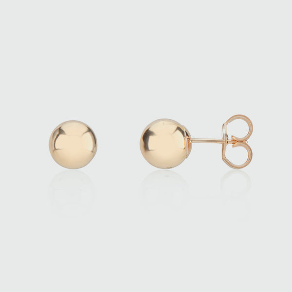 Beaufort Gold Vermeil Ball Stud Earrings-Auree Jewellery