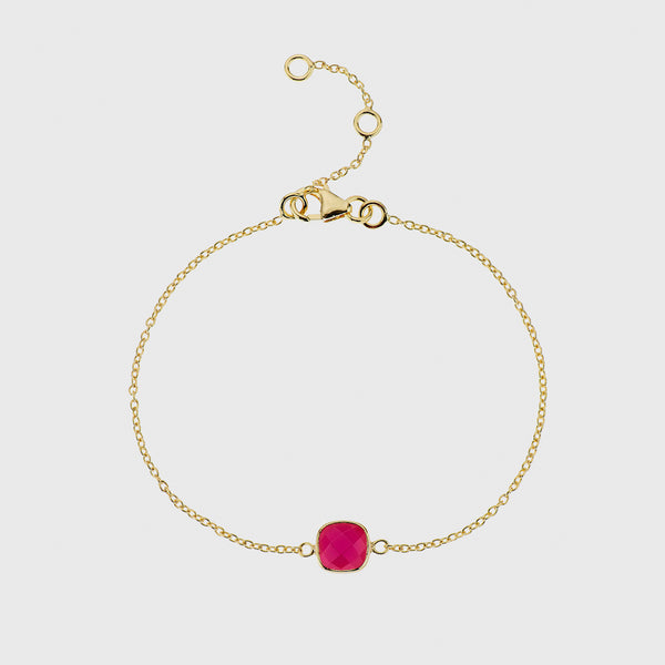 Brooklyn Fuchsia Pink Chalcedony & Gold Vermeil Bracelet-Auree Jewellery