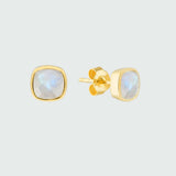 Brooklyn Moonstone & Gold Vermeil Stud Earrings-Auree Jewellery