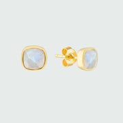 Brooklyn Moonstone & Gold Vermeil Stud Earrings-Auree Jewellery