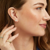 Brooklyn Moonstone & Gold Vermeil Stud Earrings-Auree Jewellery