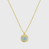 California Cushion Blue Topaz Necklace-Auree Jewellery