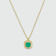 California Cushion Green Onyx Necklace